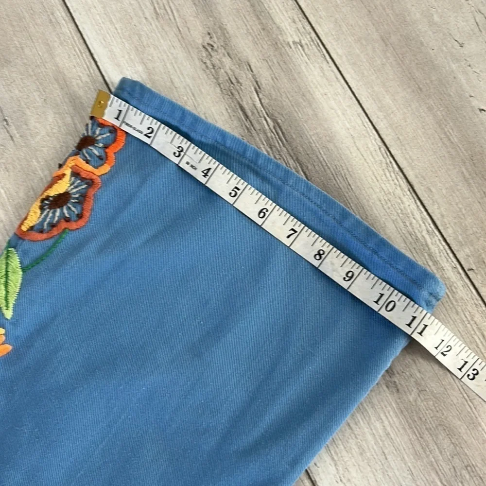 Vintage 1960s wide leg bell bottom wranglers with embroidery size 18 - Picture 11 of 16